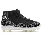 "Black & White Doodles" Jordan 11 Retro MCS Cleats