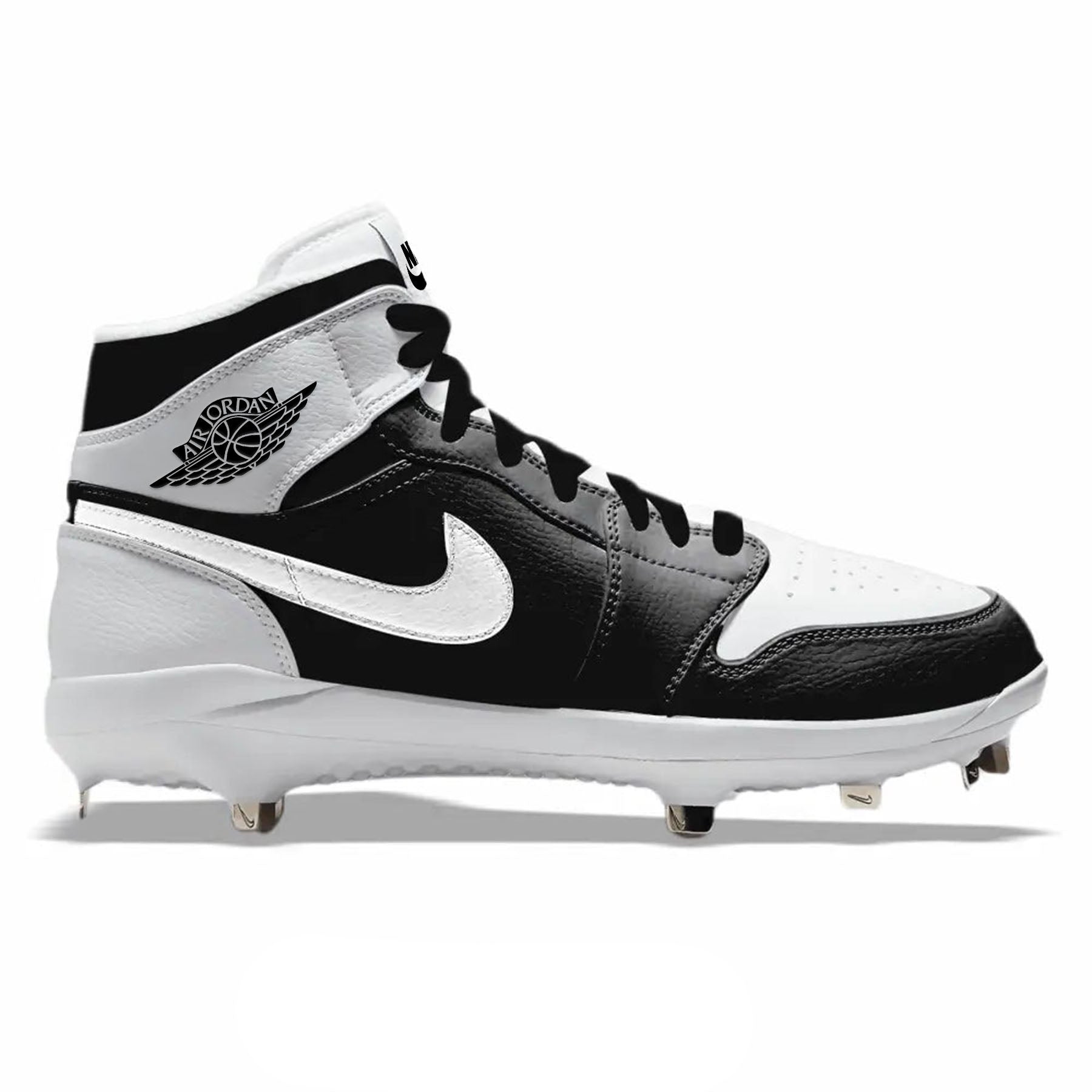 "Black & White" Jordan 1 Retro Cleats