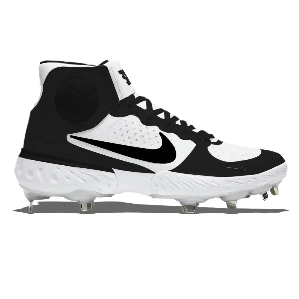 "Black & White" Nike Alpha Huarache Elite 3 Mid Cleats