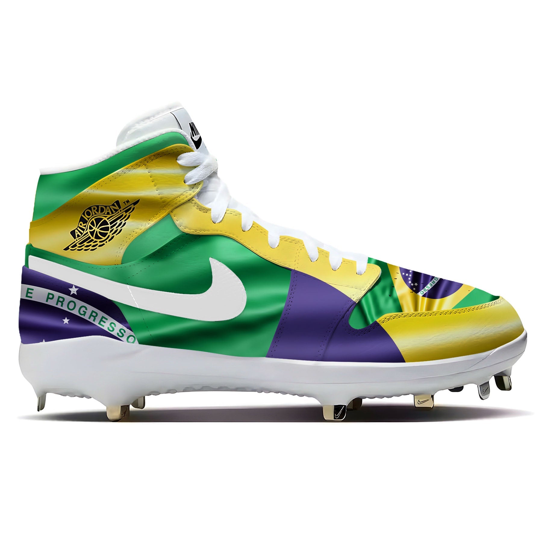 "Brazil Waving Flag" Jordan 1 Retro Cleats