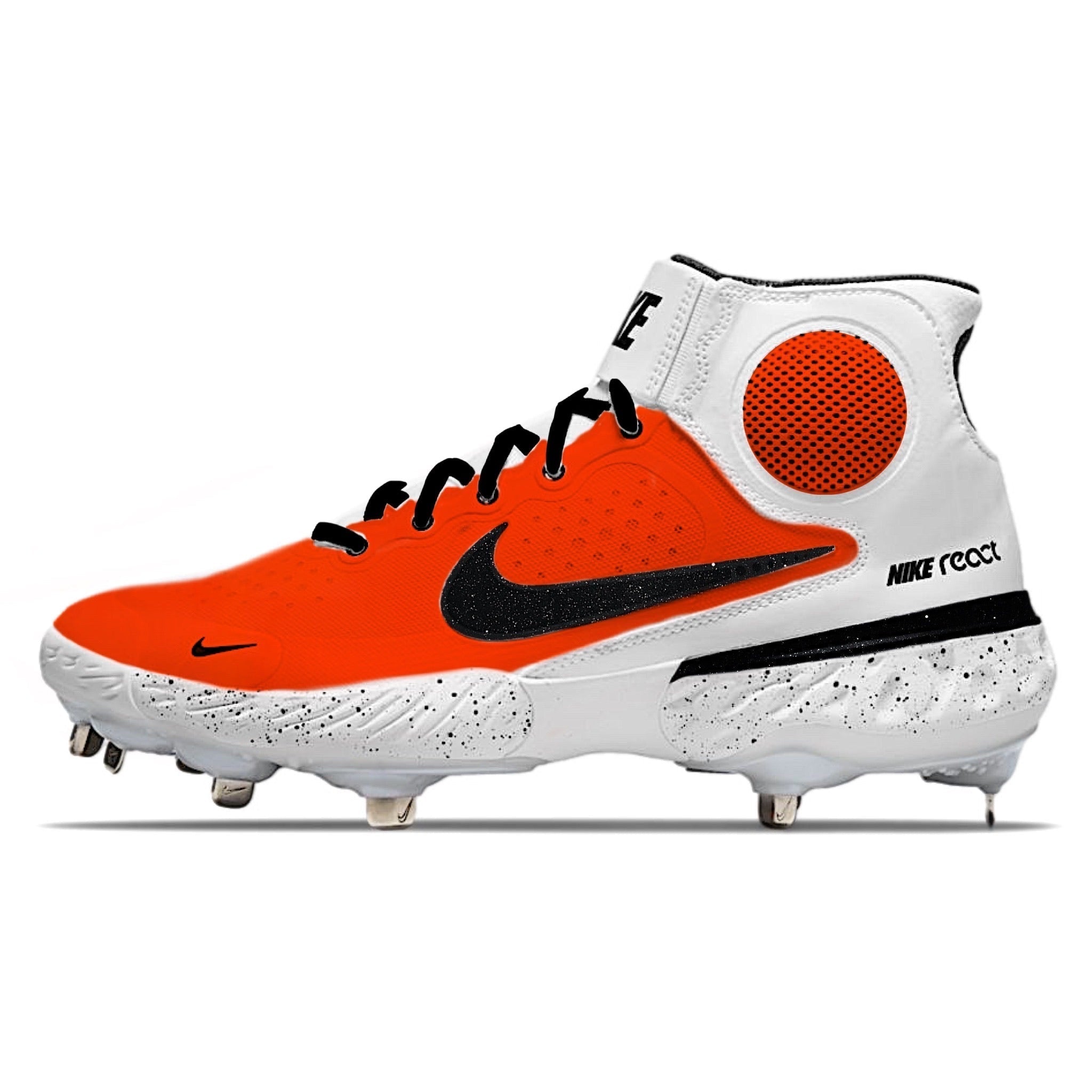 "Bright Red" Nike Alpha Huarache Elite 3 Mid Cleats