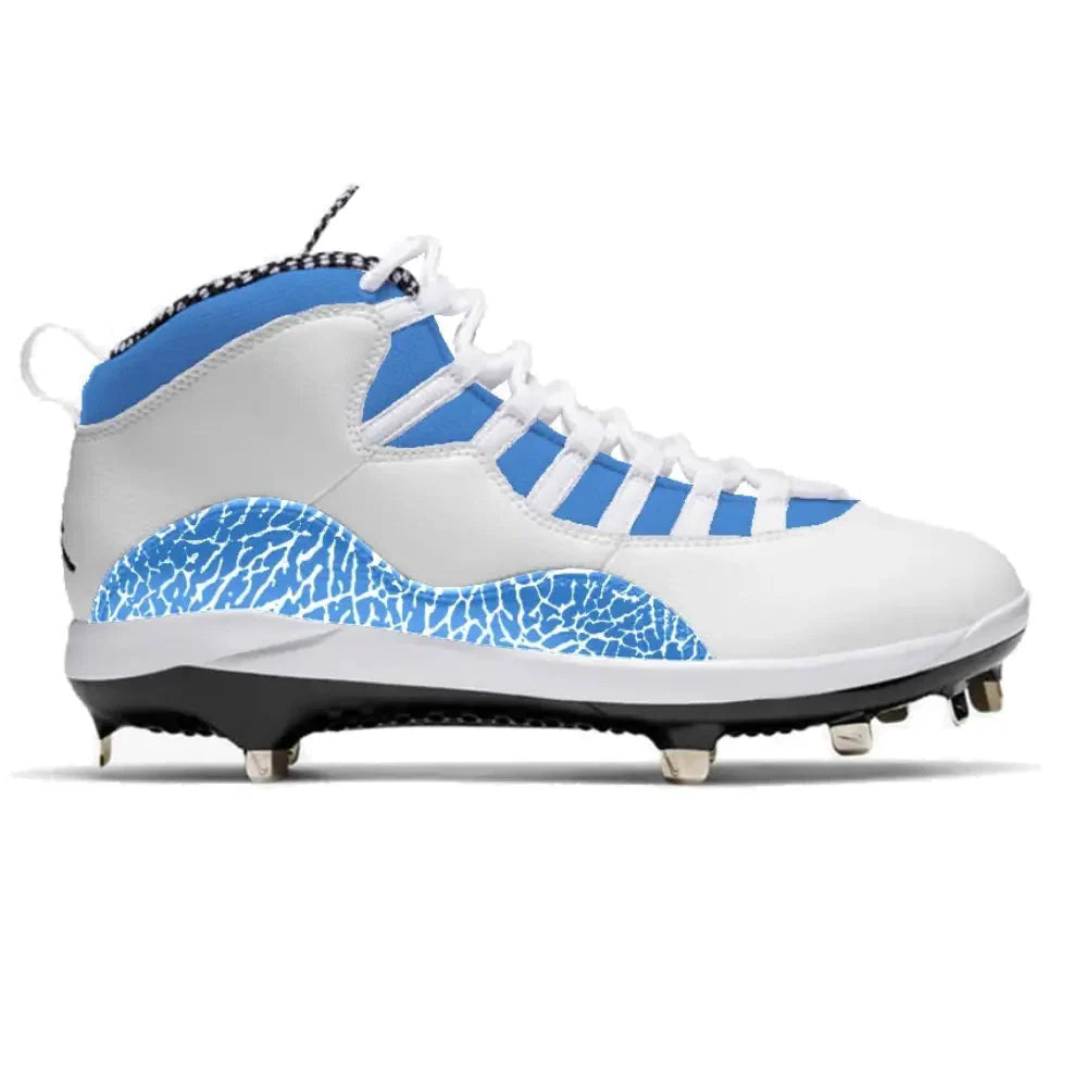 "Carolina Blue Cement” Jordan 10 Retro Metal Baseball Cleats