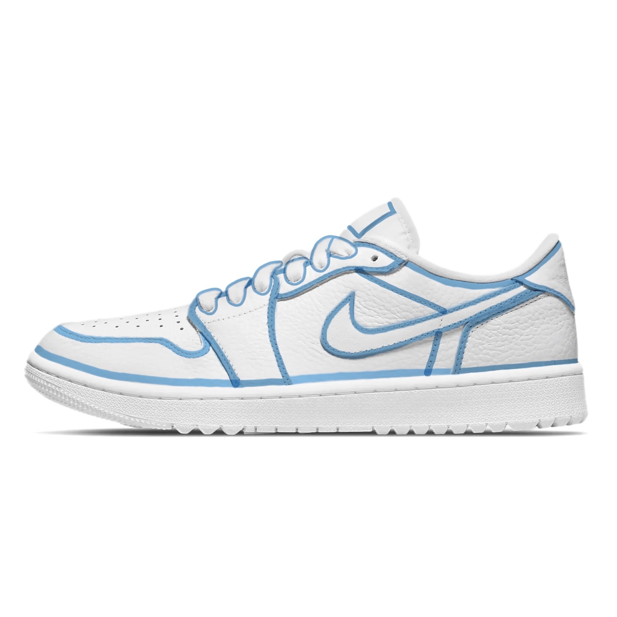 "Carolina Blue Lines" Jordan 1 Golf Shoes