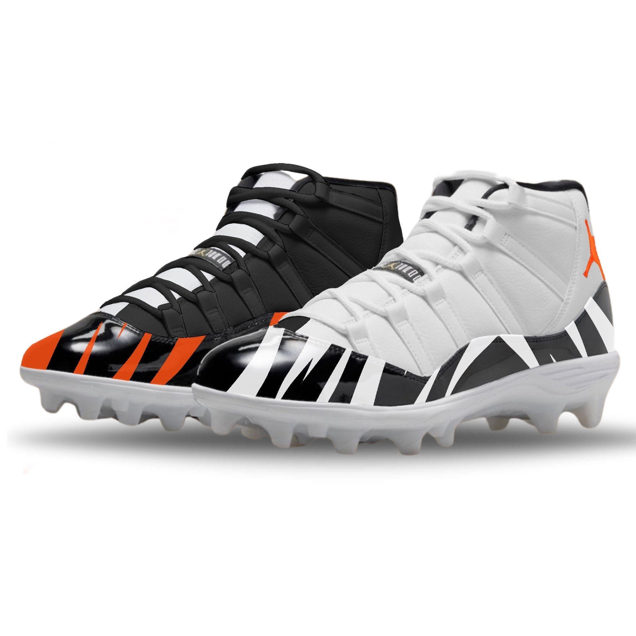 Nike "Cincinnati Mismatch" Jordan 11 Retro TD Football & Lacrosse Cleats