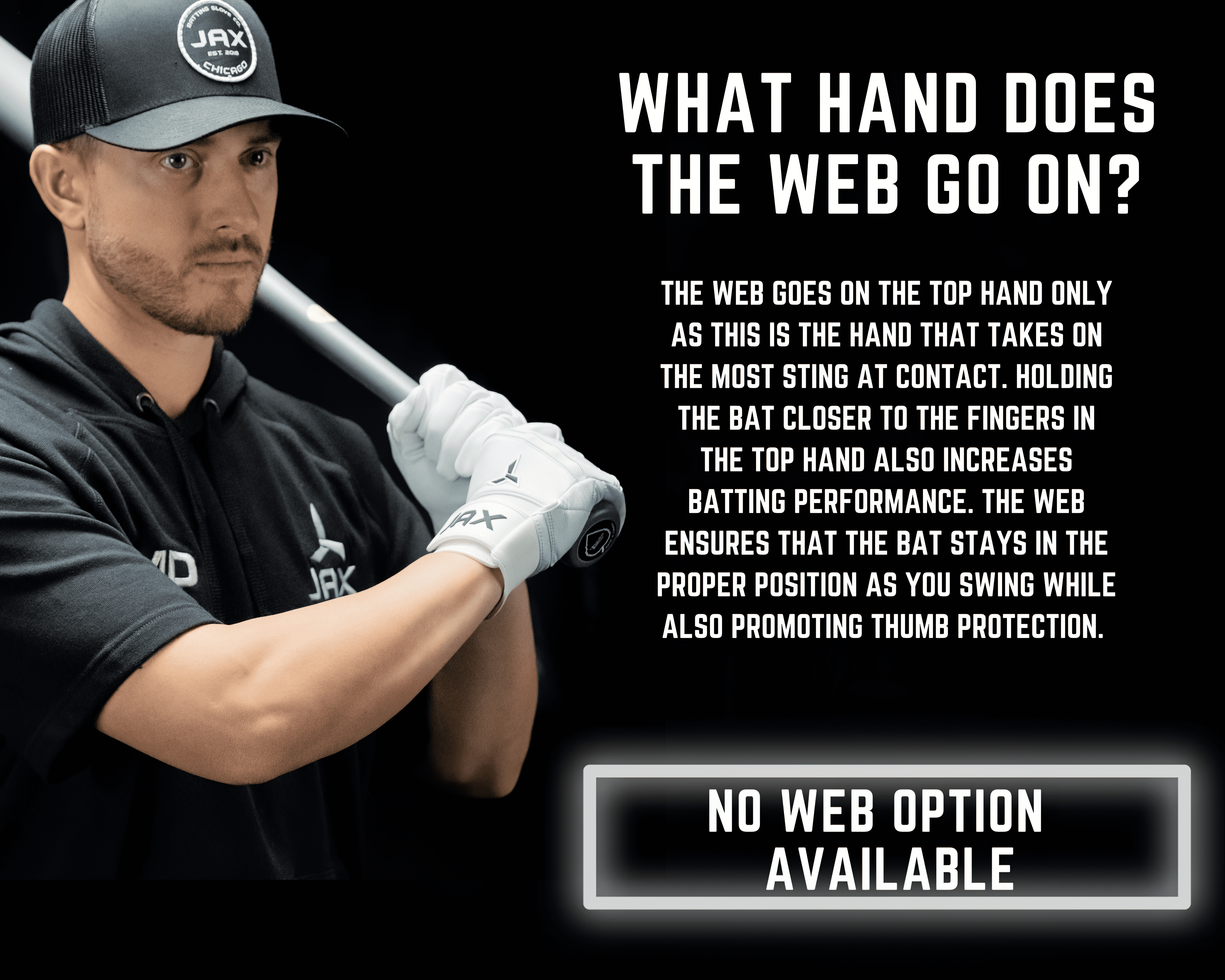 Jax Batting Gloves | Onyx Black | Pro Cuff