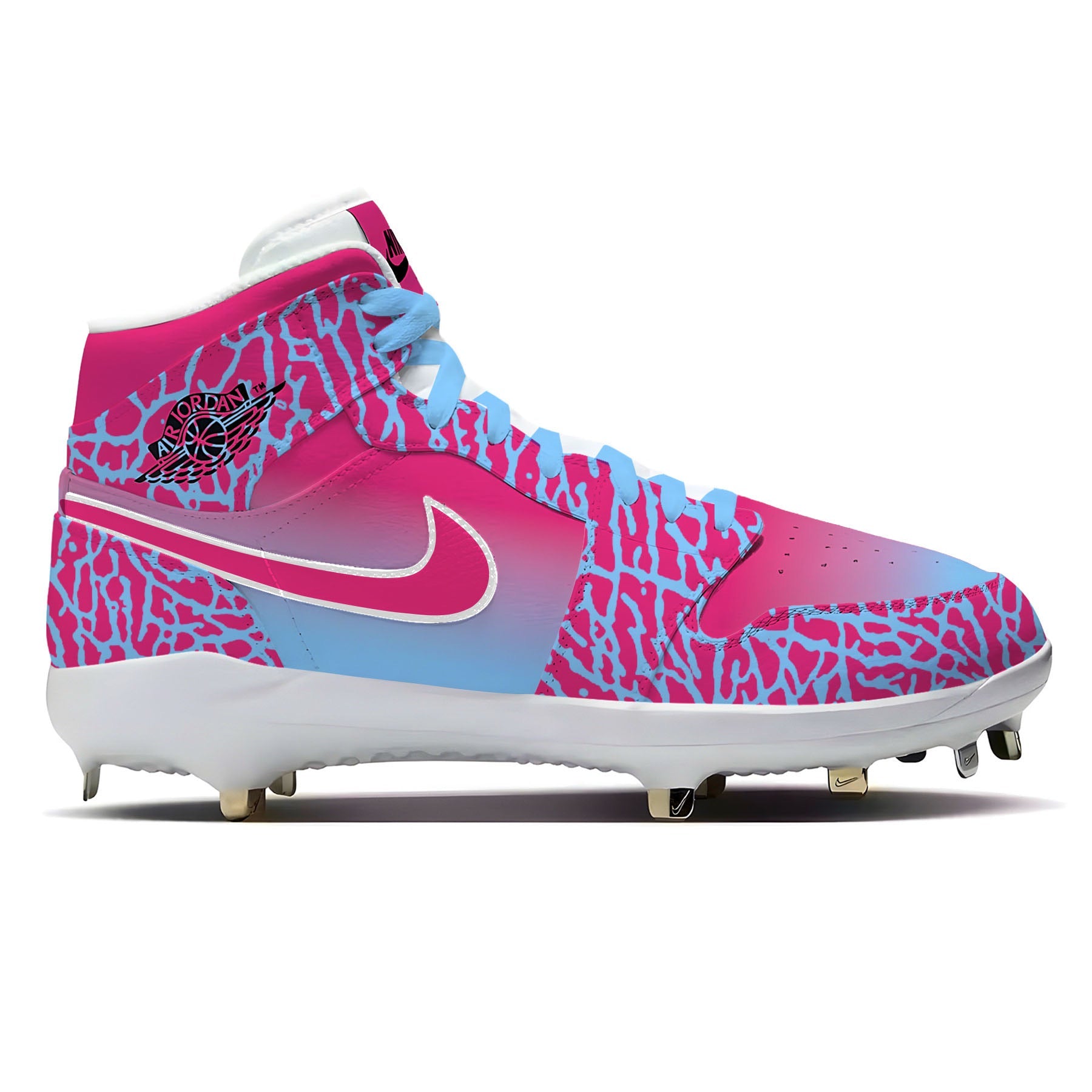 "Cotton Candy Freeze" Jordan 1 Retro Baseball Cleats