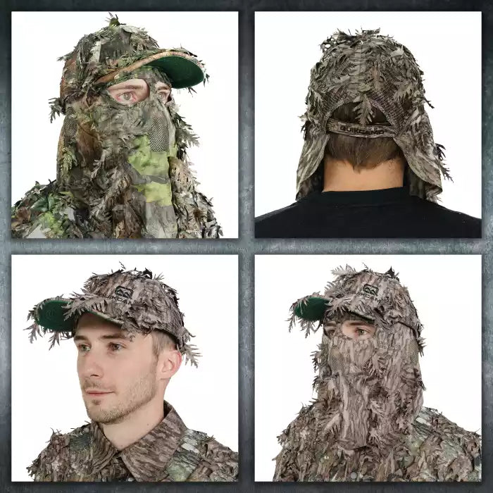 2-in-1 FRONT Leafy Face Mask and Camo Hat