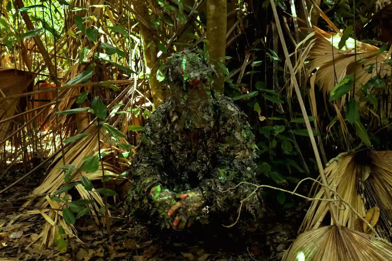 2-in-1 FRONT Leafy Face Mask and Camo Hat