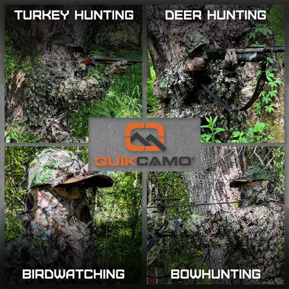 2-in-1 FRONT Leafy Face Mask and Camo Hat