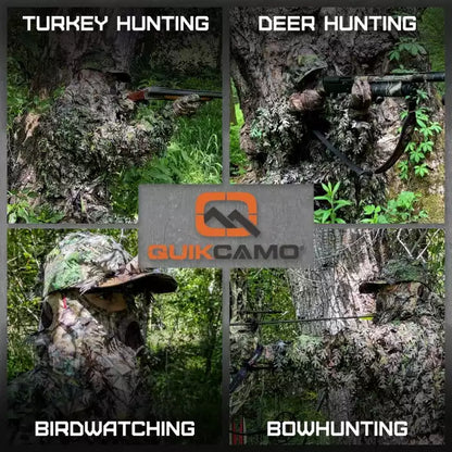 2-in-1 FRONT Leafy Face Mask and Camo Hat