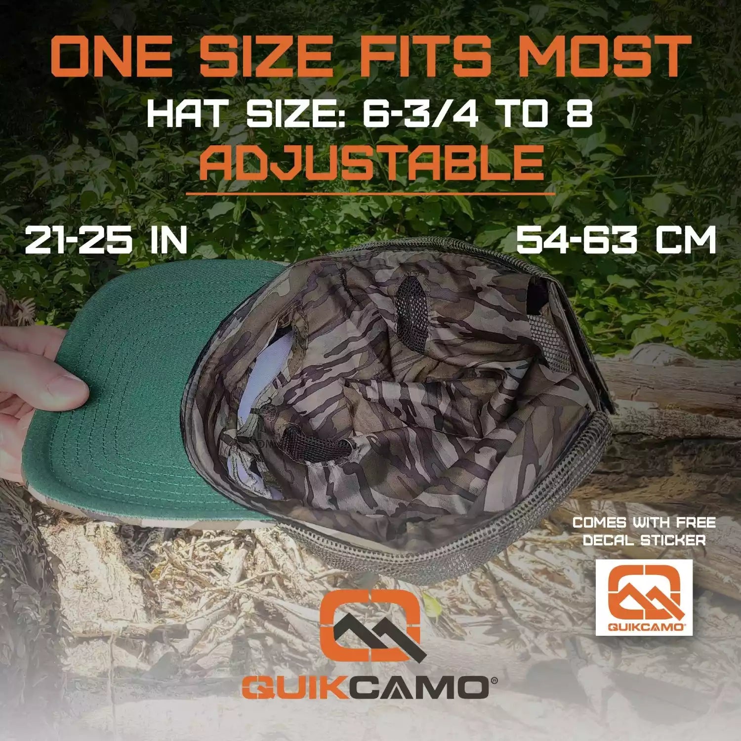 2-in-1 FRONT Leafy Face Mask and Camo Hat