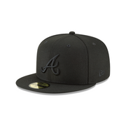 Atlanta Braves 59Fifty Black / Black Fitted Hat