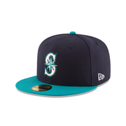 Seattle Mariners 59FIFTY On Field Navy/Teal Game Hat