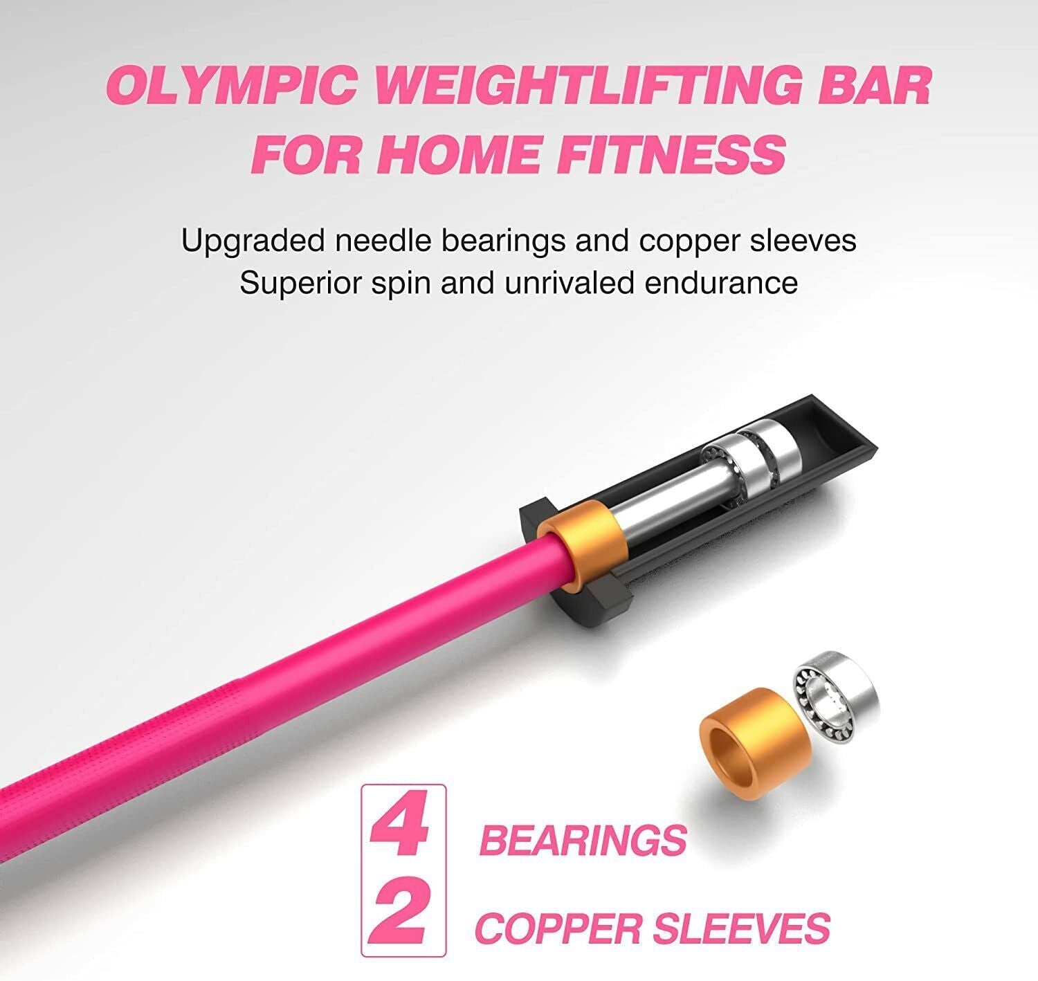 Pink 4 Foot Olympic Barbell Bar