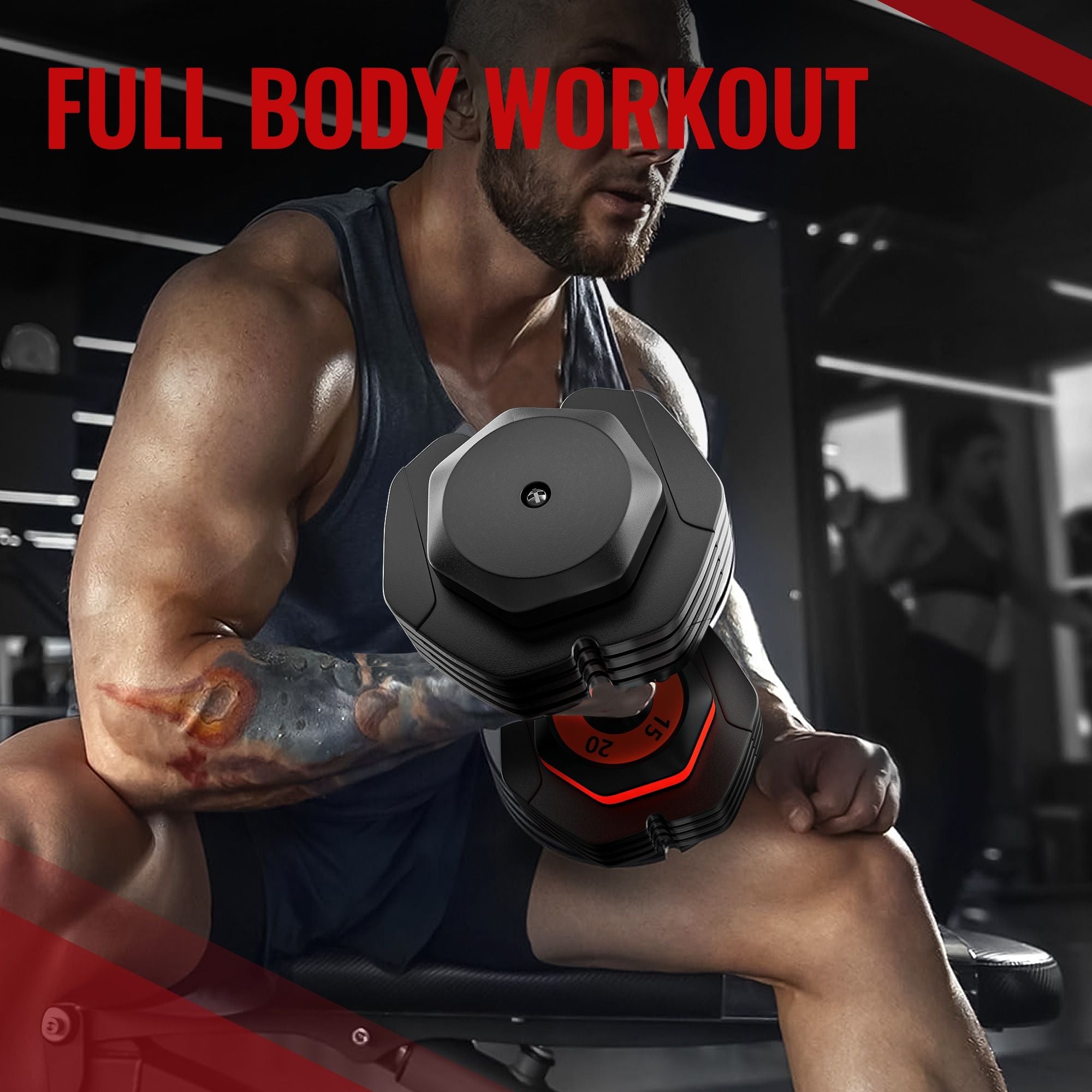 25LB 5-in-1 Single Adjustable Free Dumbbell