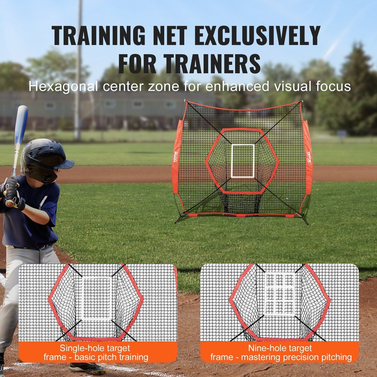 Portable 7 by 7 foot Baseball & Softball Practice Net