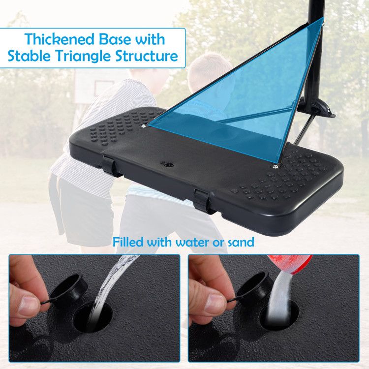 Indoor/Outdoor Height Adjustable Basketball Hoop