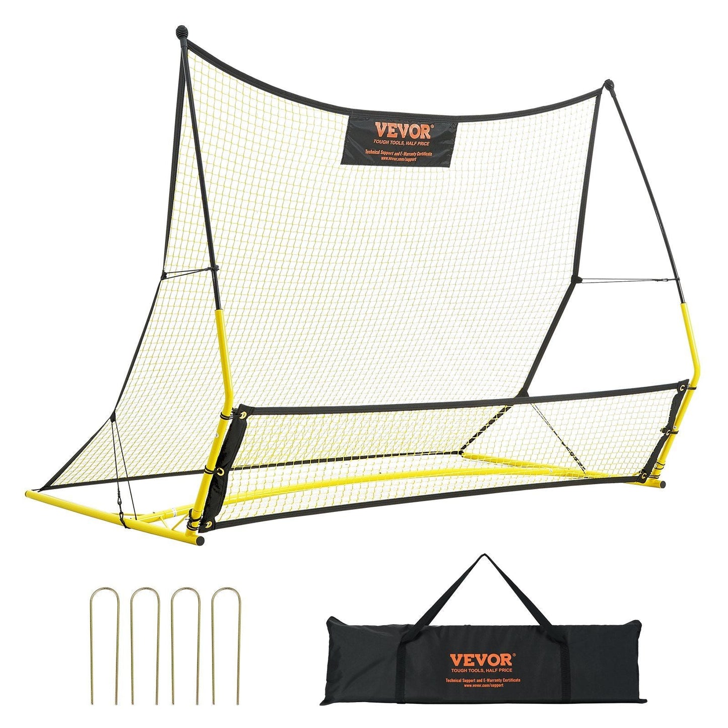 Soccer Trainer, 2-IN-1 Portable Soccer Rebounder Net, 71"x40" Iron Soccer Practice Equipment,