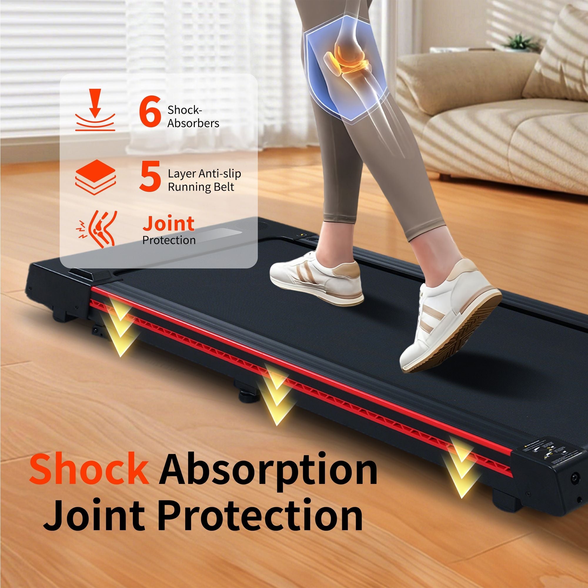 Portable 3HP Walking Pad Treadmill with 10° Incline & LED Display