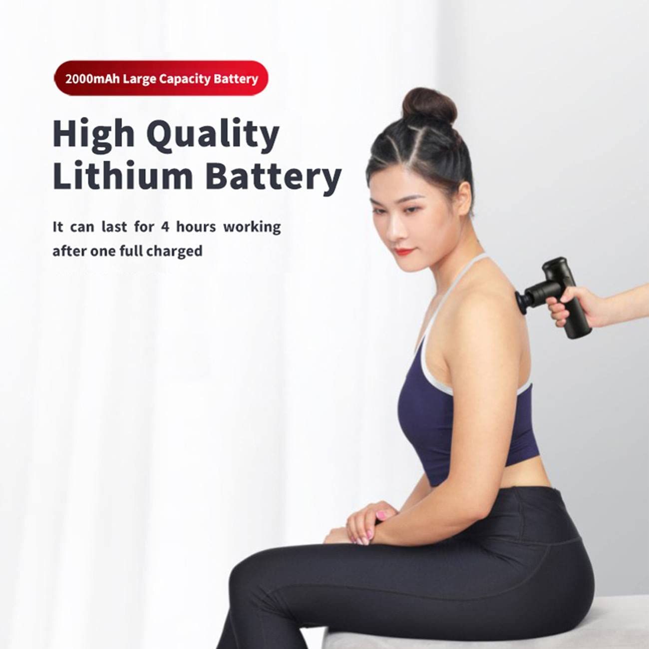 Percussive Gun Deep Tissue with 4 Adjustable Speeds & 4 Heads