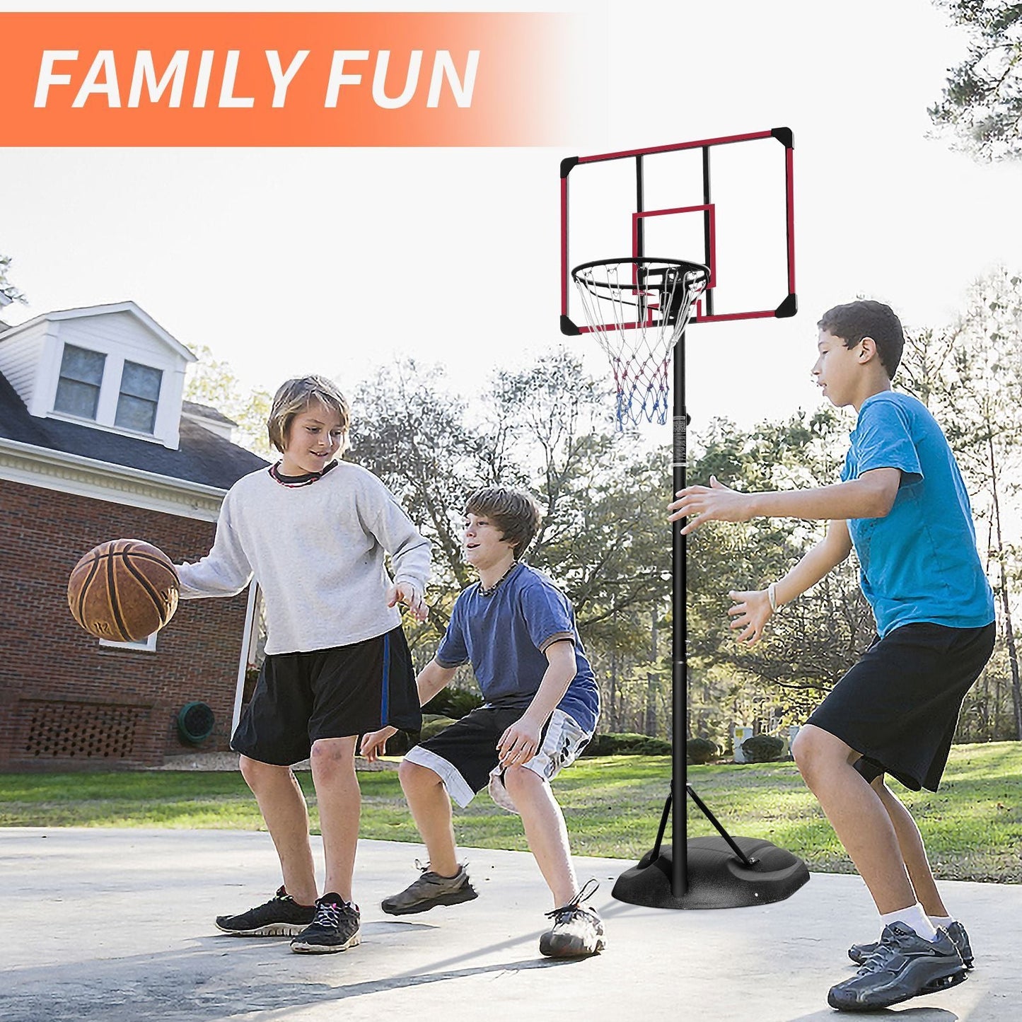 Adjustable Basketball Hoop with 32" Backboard