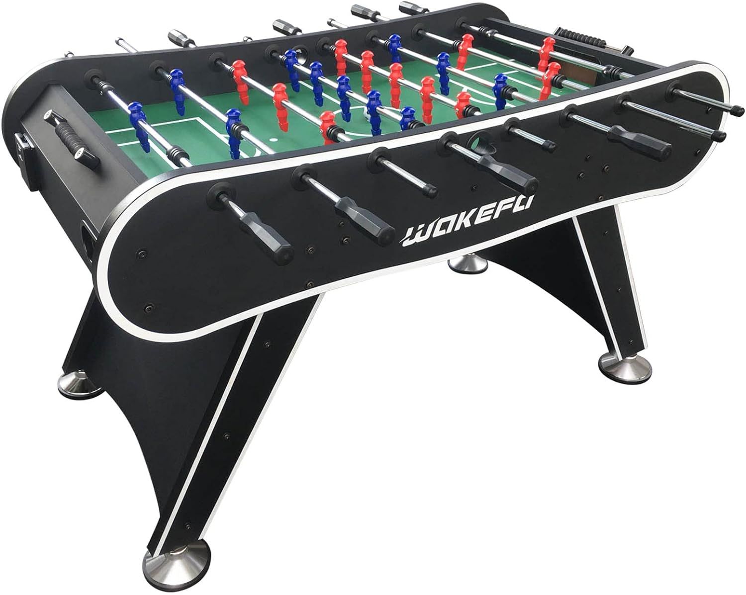 Foosball Table Arcade Games: soccer Tables Adult Size for Home, Game Room, Bar - Competition Sized Football Table w/ 2 Balls, 2 Drink Holders, Table Soccer Game for Kids and Adults
