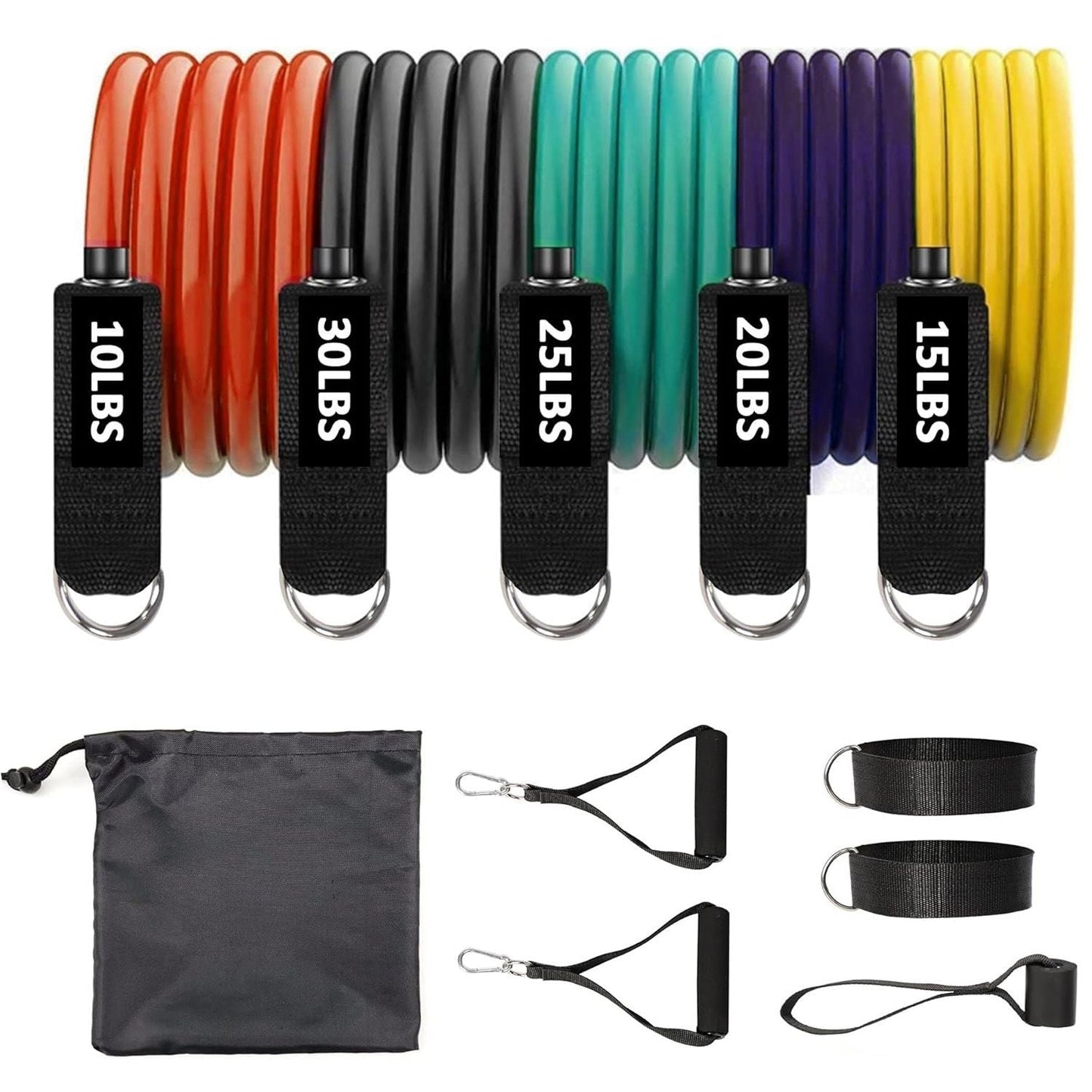 Resistance Bands Set with Door Anchor, Handles & Ankle Straps
