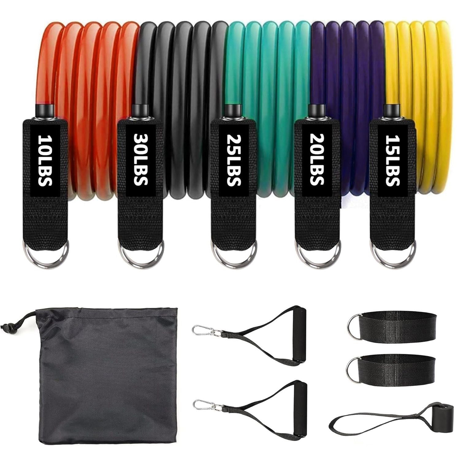 Resistance Bands Set with Door Anchor, Handles & Ankle Straps