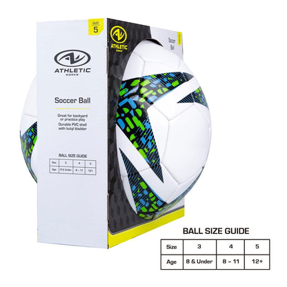 Size 5 Blue Soccer Ball for Kids Ages 12+, Soft TPU Cover & Air-Retaining Bladder – Ideal for Practice, Games & Training