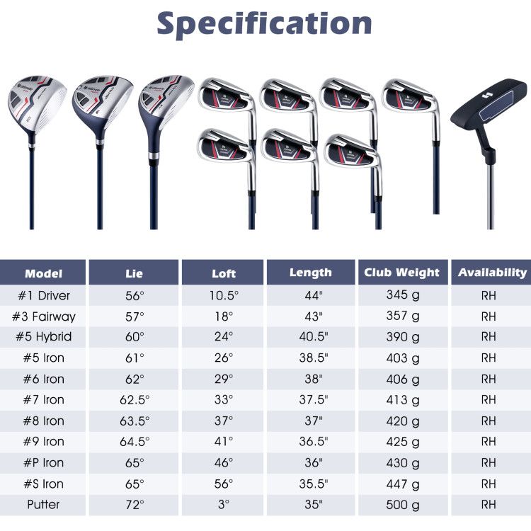 Golf Club Package Set (11 Club Set)