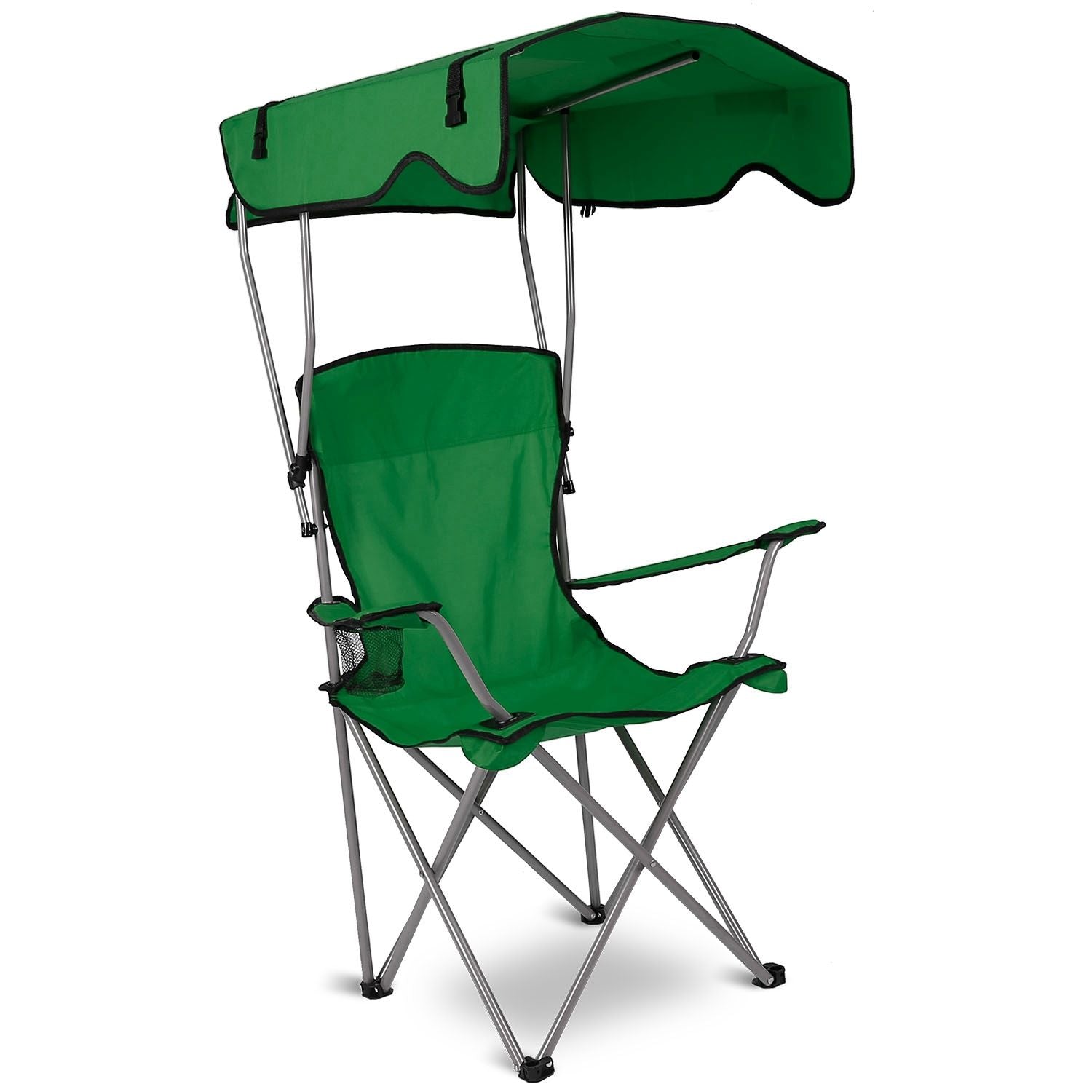 Portable Camping Chair with Adjustable Sunshade Canopy