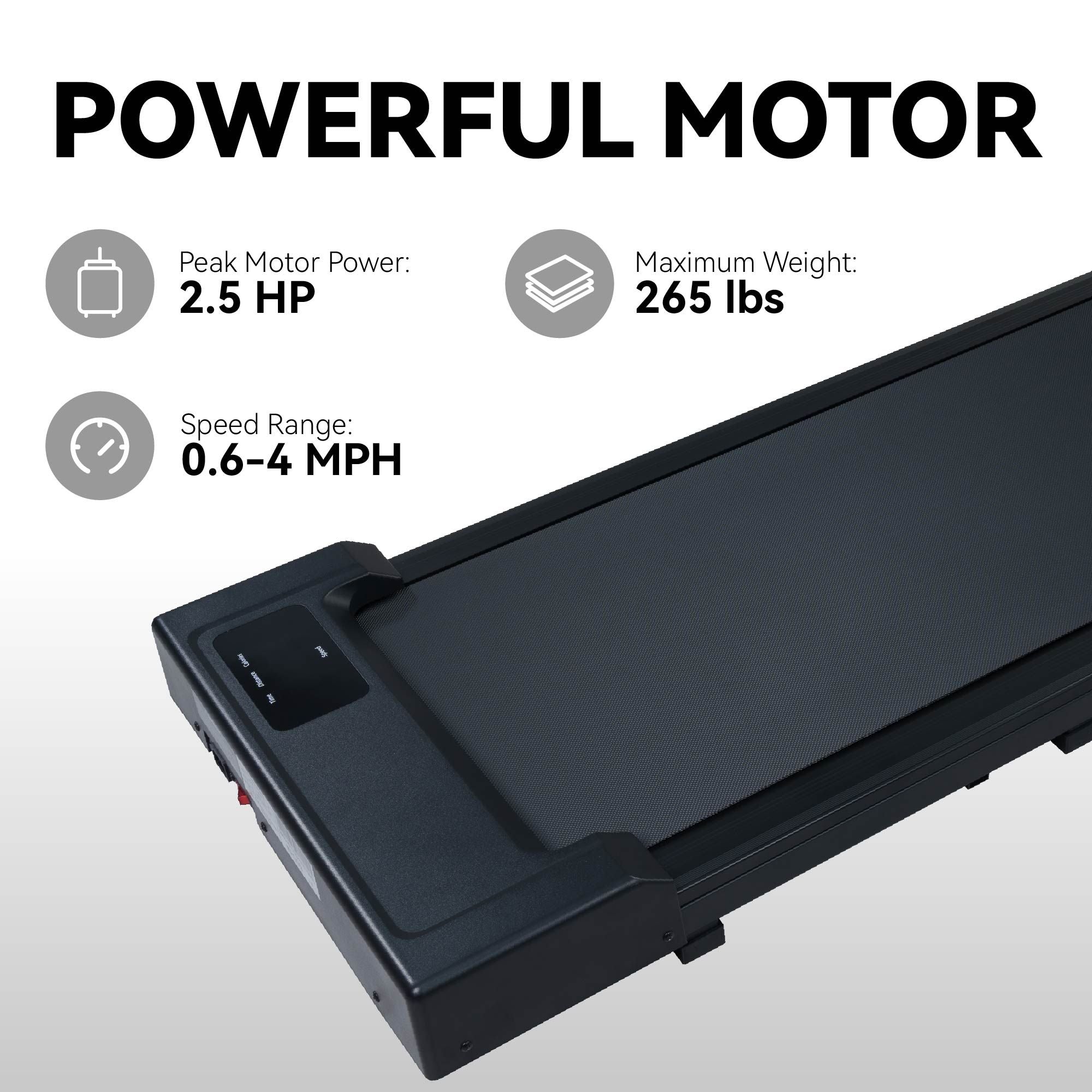 2.5HP Under Desk Treadmill with LED Display & Remote Control
