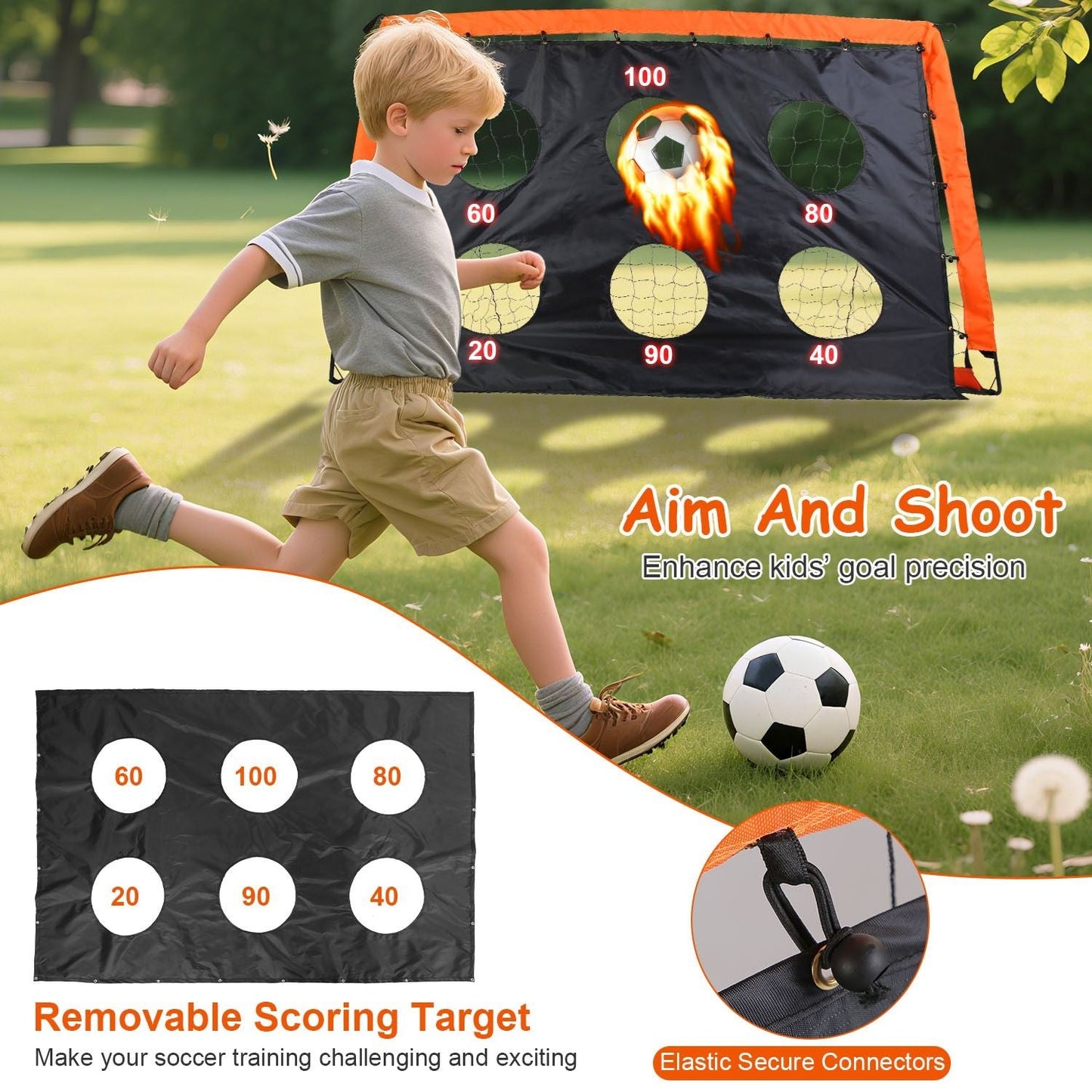 Portable Kids Soccer Training Goal Set