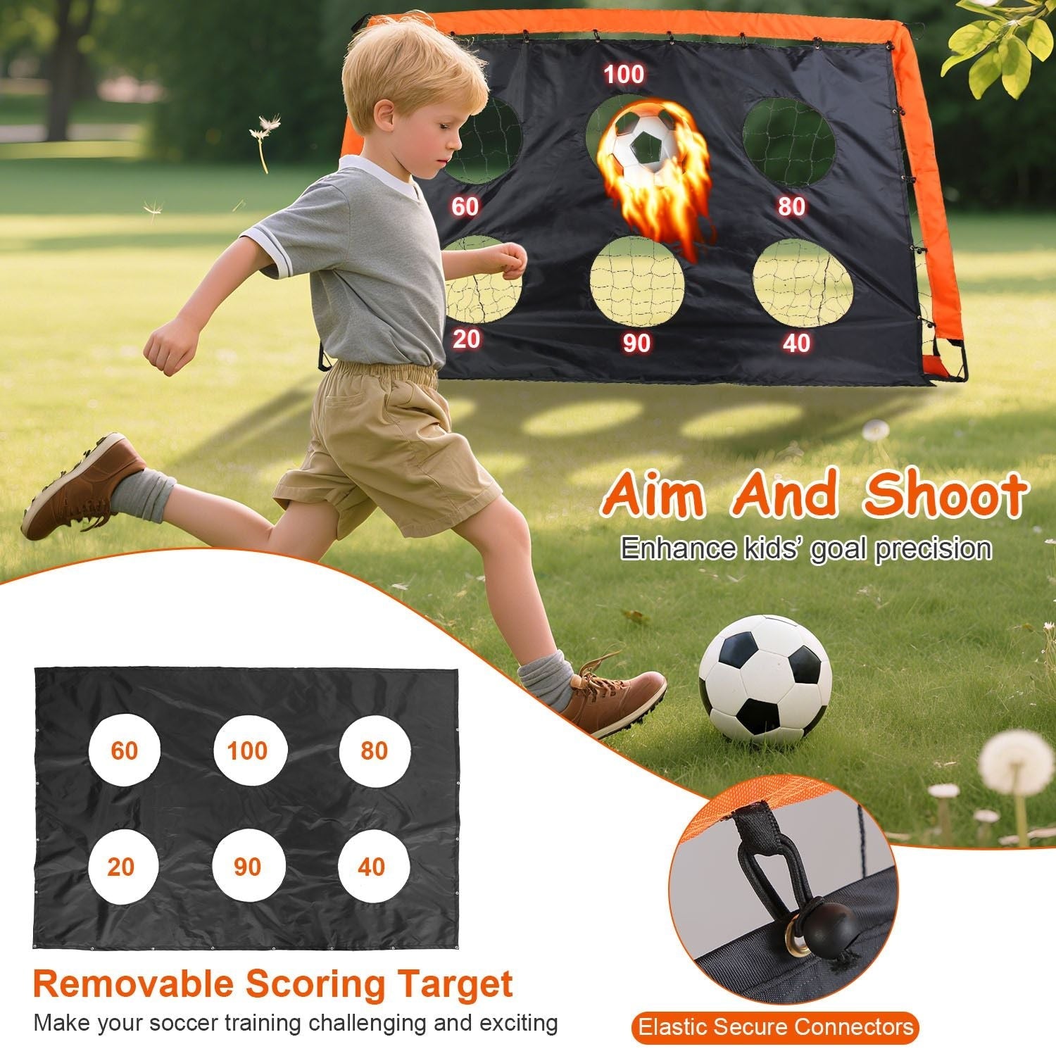 Portable Kids Soccer Training Goal Set