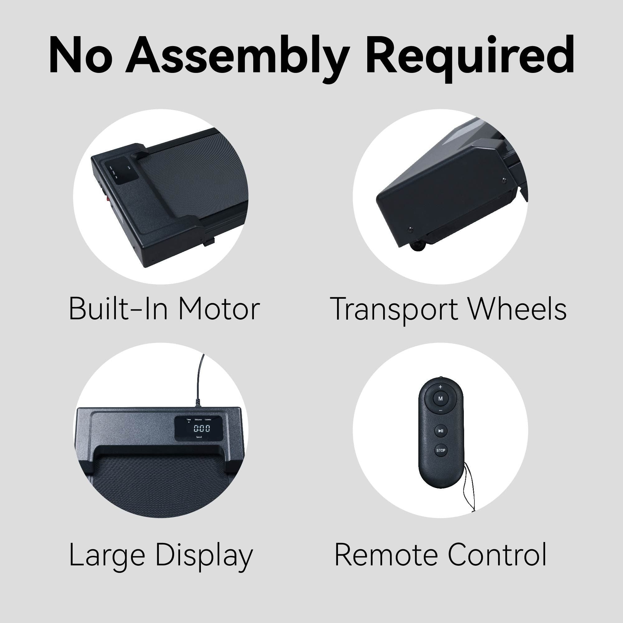 2.5HP Under Desk Treadmill with LED Display & Remote Control