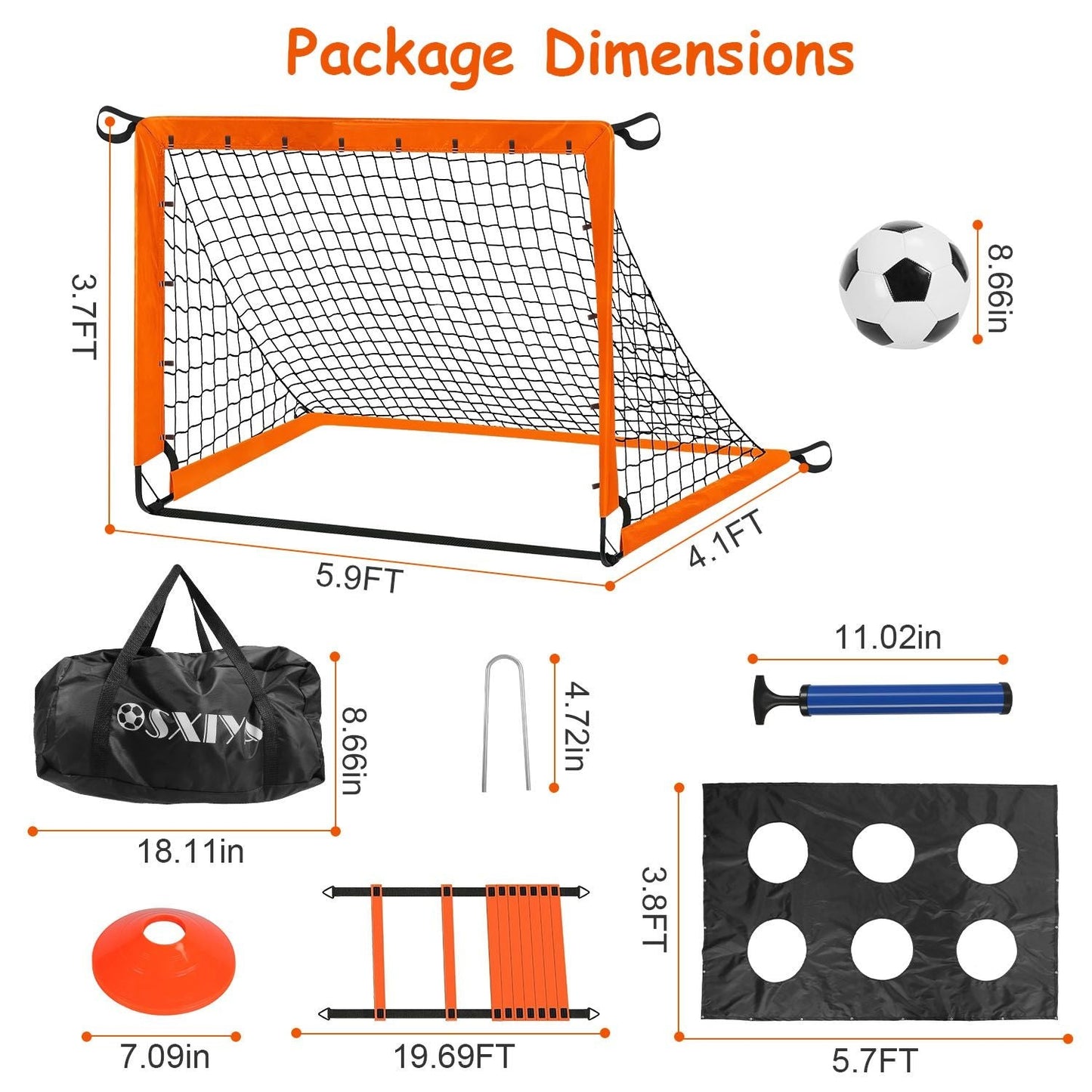 Portable Kids Soccer Training Goal Set