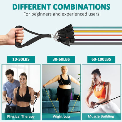 Resistance Bands Set with Door Anchor, Handles & Ankle Straps