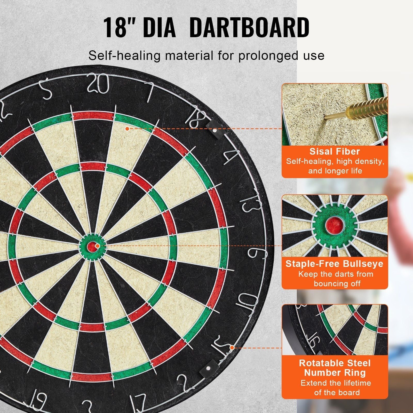 Official Size Dartboard & Cabinet Set