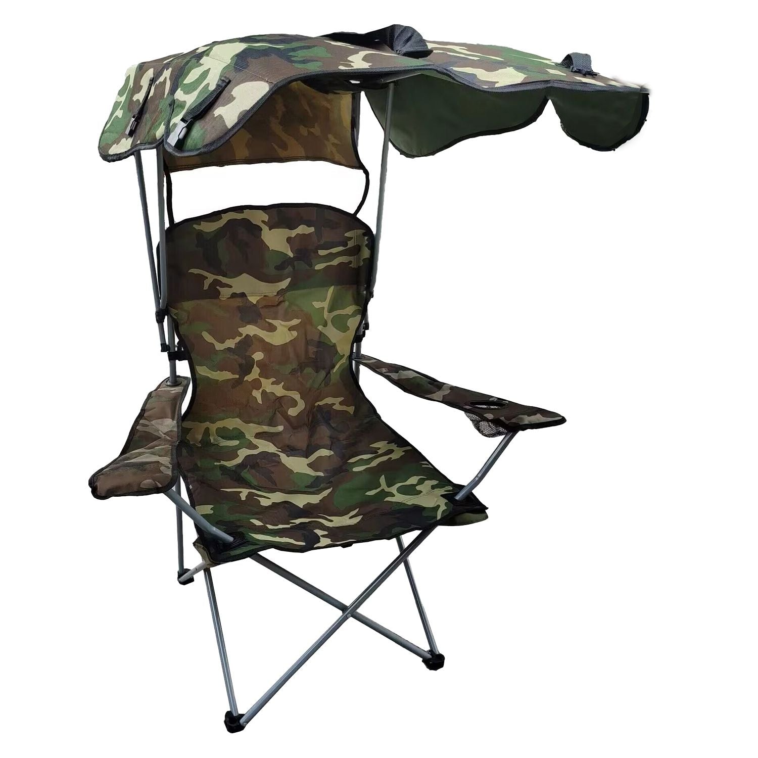 Portable Camping Chair with Adjustable Sunshade Canopy