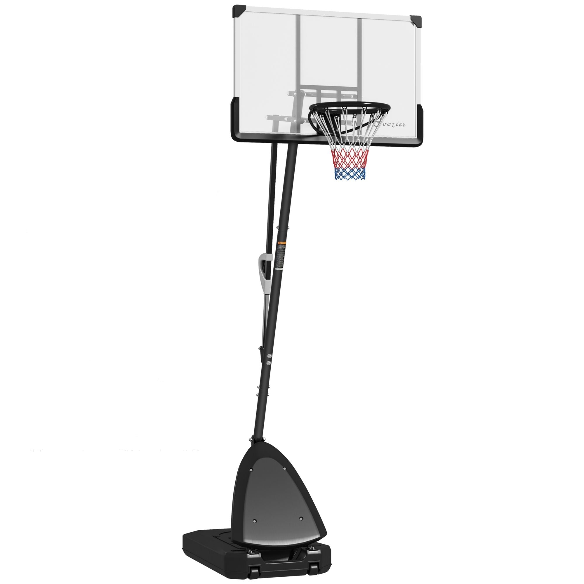Freestanding Adjustable Basketball Hoop with 44" Shatterproof Backboard & Wheels