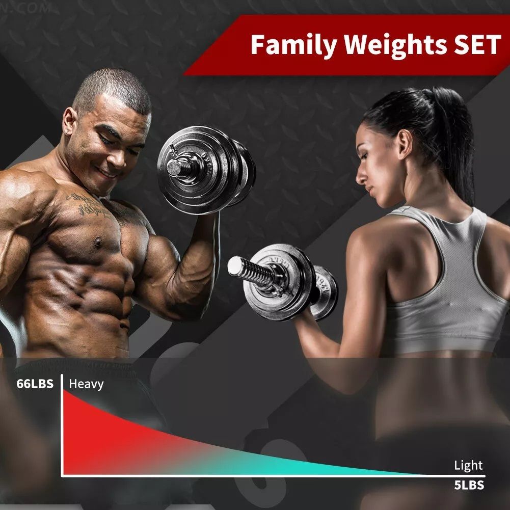 Adjustable 66 Pounds Dumbbell Set