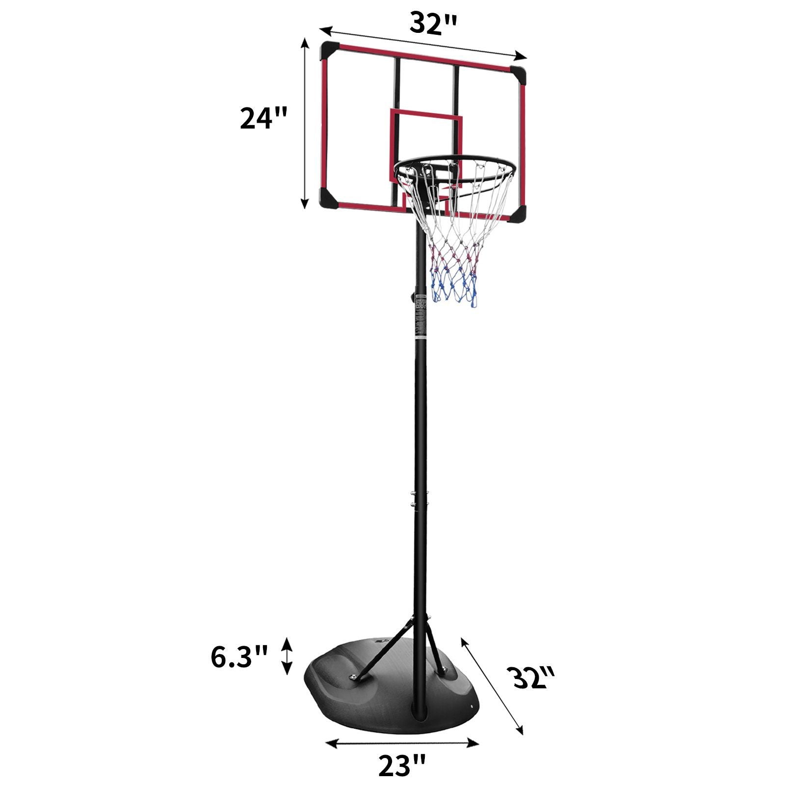 Adjustable Basketball Hoop with 32" Backboard