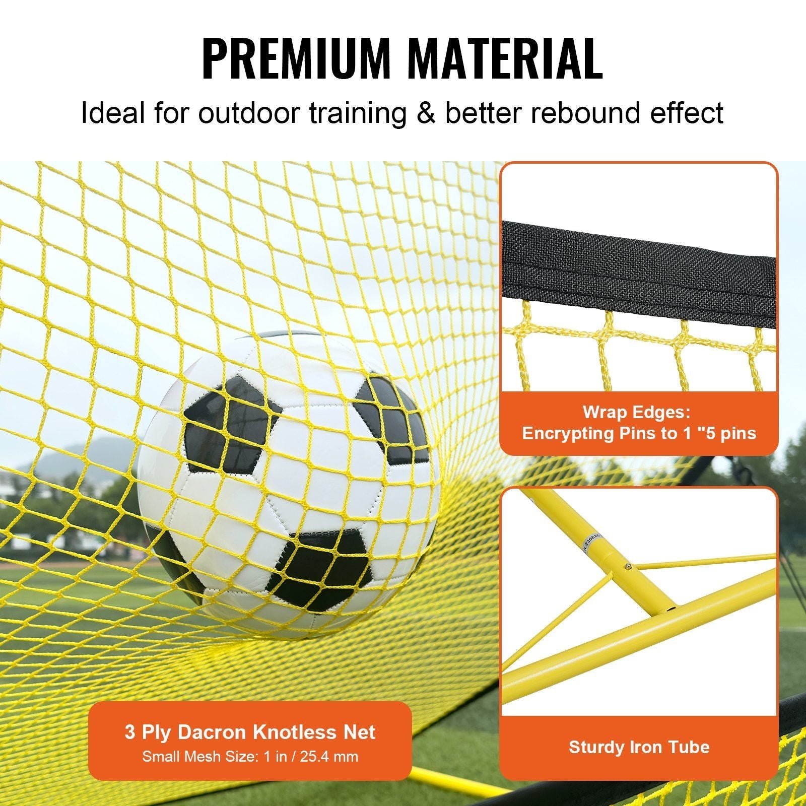 2-IN-1 Portable 71"x40" Soccer Rebounder Net