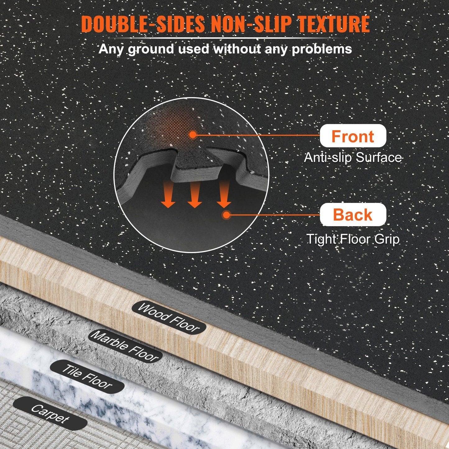 24" by 24" Thick 1/2 inch Gym Floor Mats