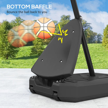 Freestanding Adjustable Basketball Hoop with 44" Shatterproof Backboard & Wheels