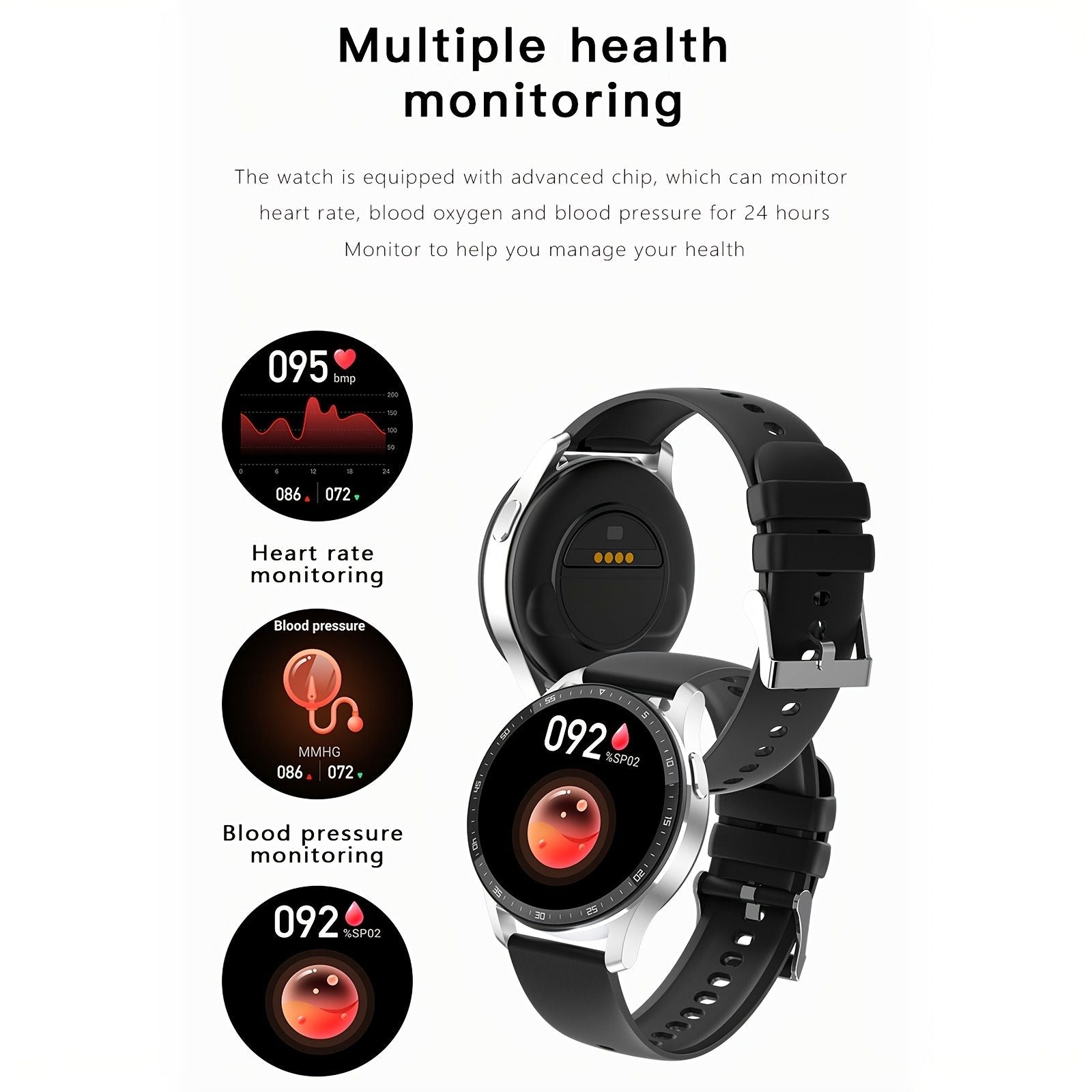 Smart Watch fitness tracker With Built-in Earphone Waterproof Monitoring Blood Pressure Heart Rate Call Is Suitable For Android And IOS
