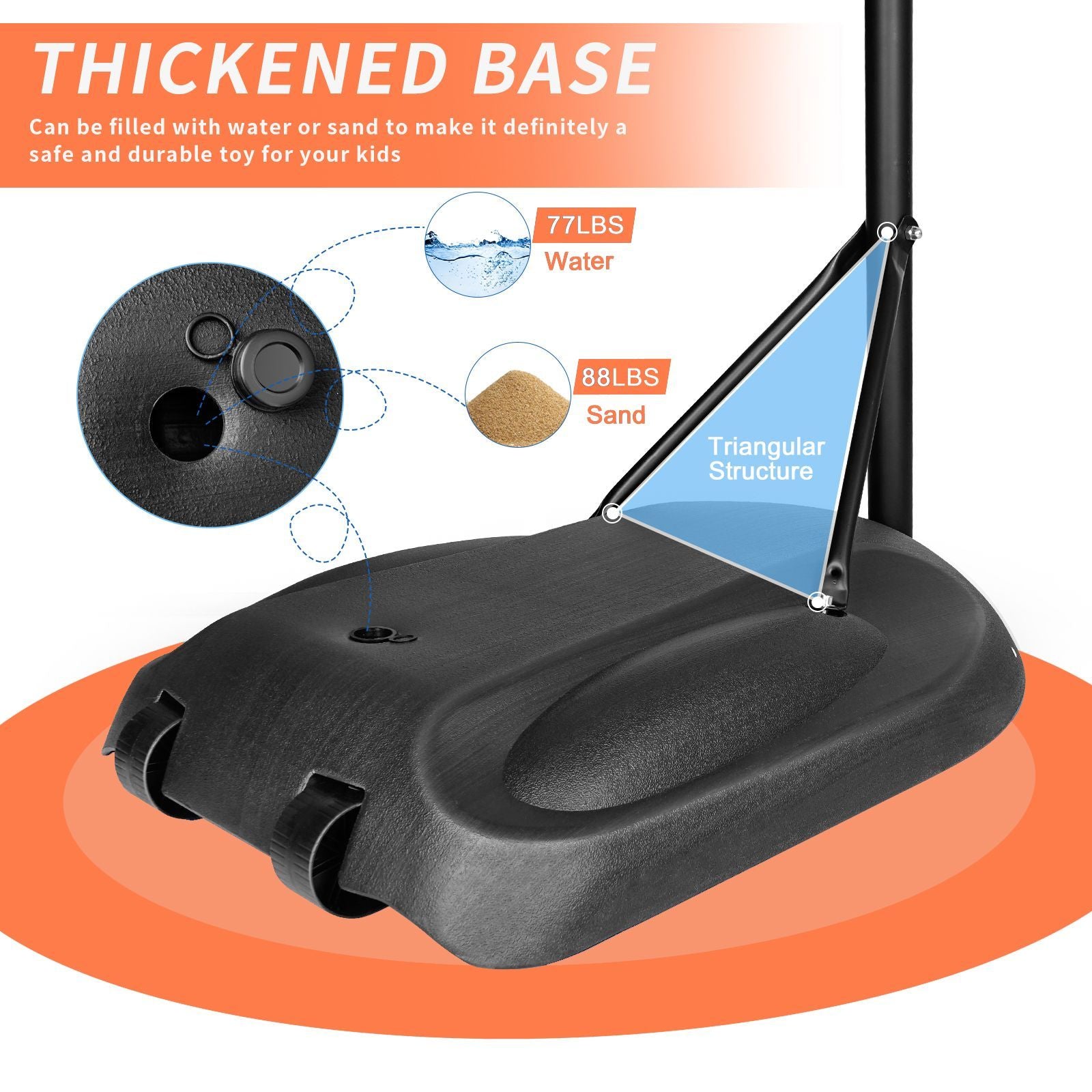 Adjustable Basketball Hoop with 32" Backboard