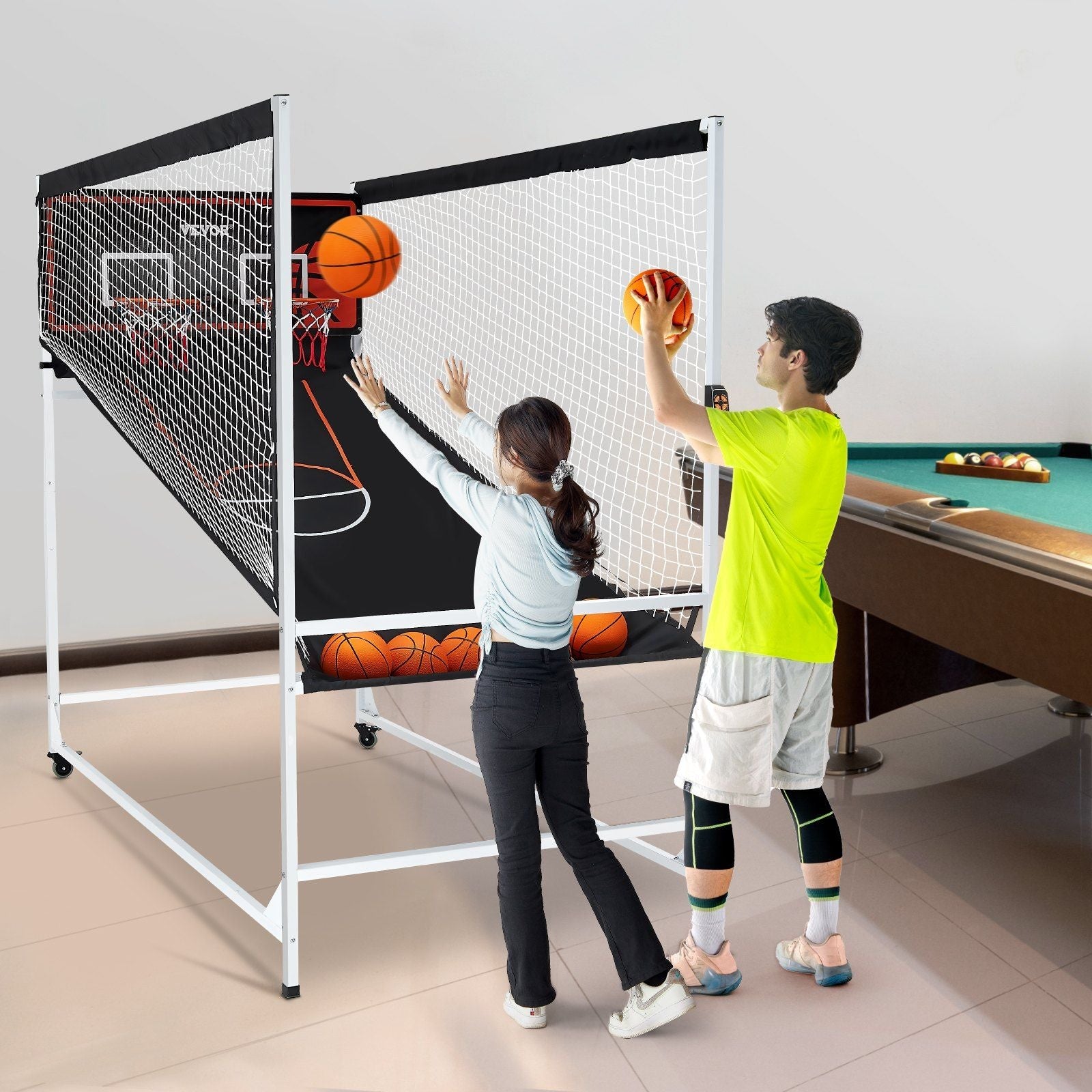 Interactive Dual Player Arcade Basketball Challenge - Home Game with Scoreboard & 8 Modes