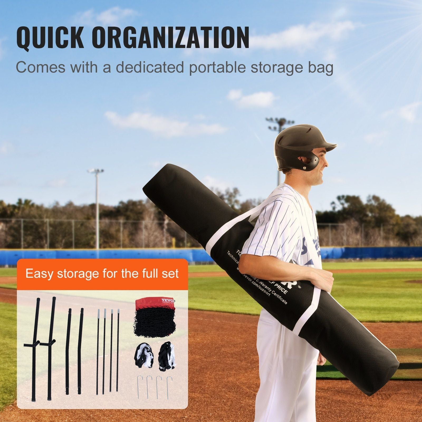 Portable 7 by 7 foot Baseball & Softball Practice Net