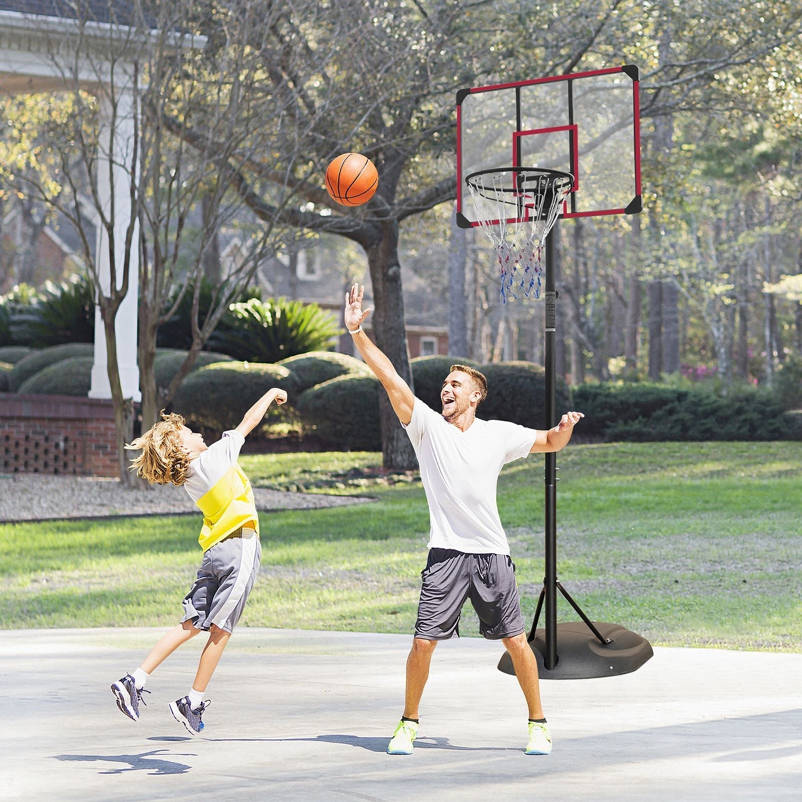 Adjustable Basketball Hoop with 32" Backboard